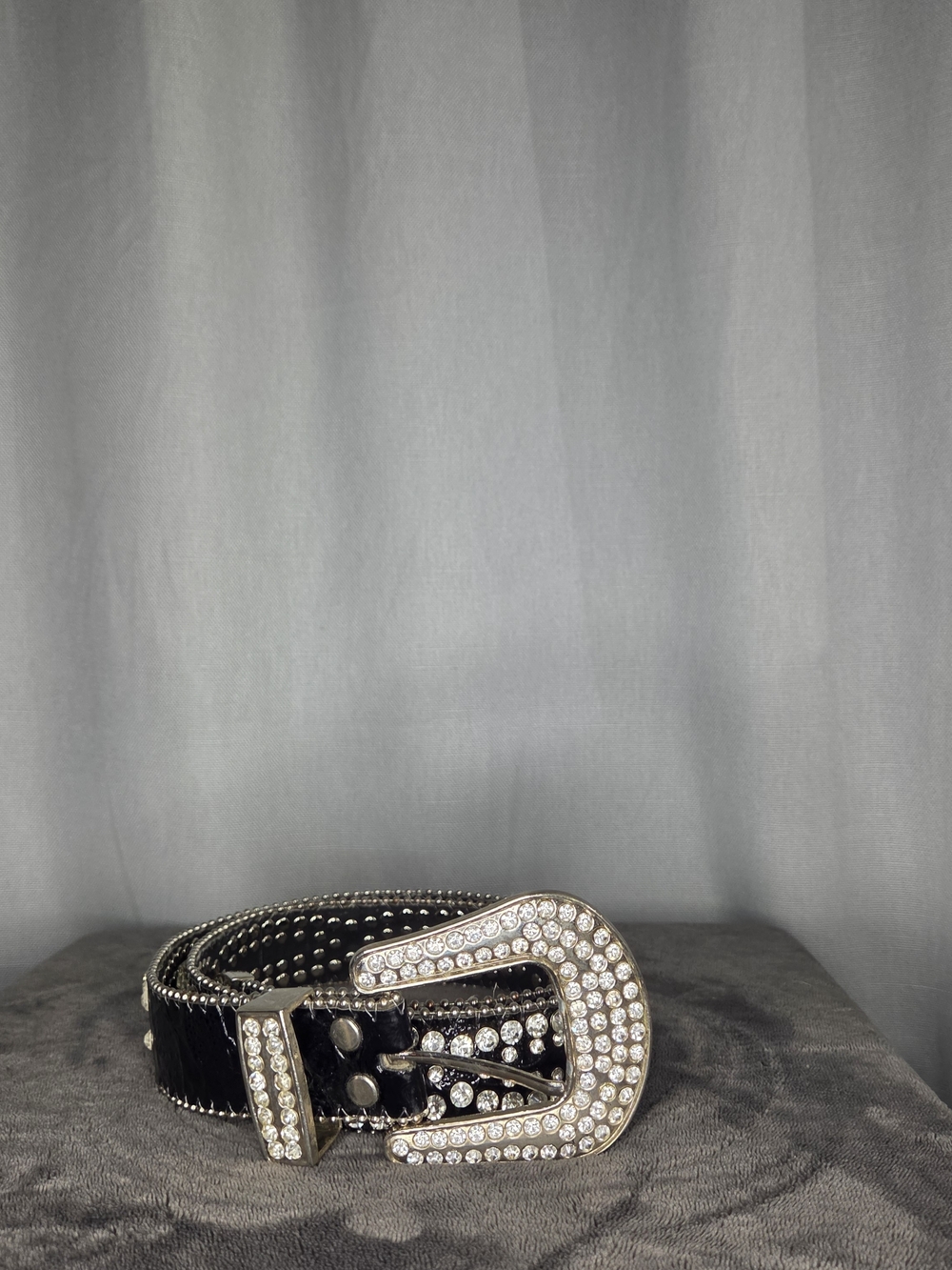 Rhinestone Belt In Black Women's